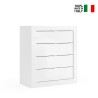 Commode blanche chambre salle de bain 4 tiroirs 70x78x35 cm Chantal Vente