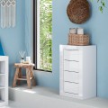 Commode 4 tiroirs 42x35x78cm chambre à coucher meuble de salle de bain Cherie Promotion