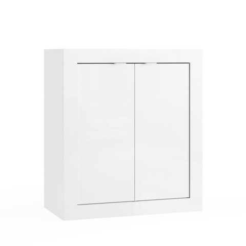Armoire de salle de bain 2 portes blanc brillant 70x35x78cm Willy Promotion