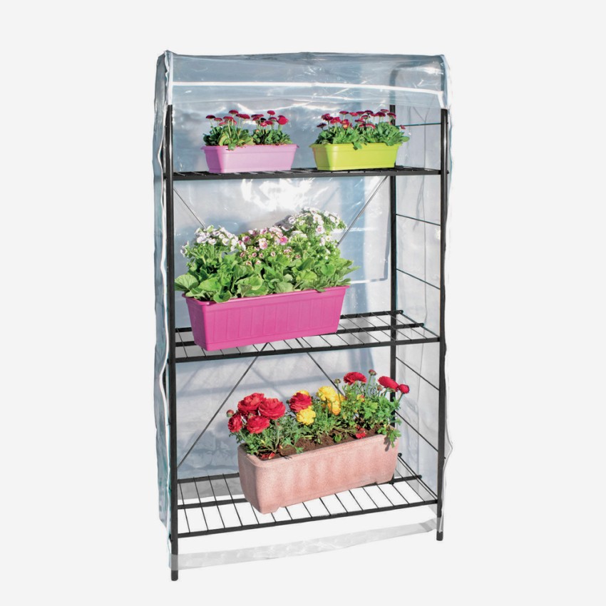 Serre De Jardin Balcon 3 Étagères Pour Fleurs 84x43xh160cm Spring 160