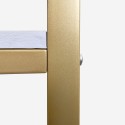 Table de manucure en métal doré effet marbre 110x43x81cm Lipota Réductions