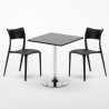 Table Carrée Noire 70x70cm et  2 Chaises Colorées Bar Café Parisienne Mojito Modèle