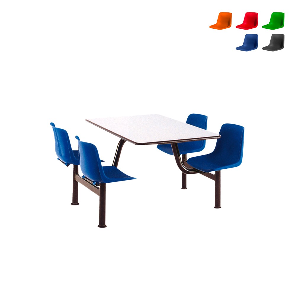 Table et 4 chaises pour cantine self bureau et école Four