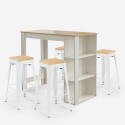 table haute 120x60cm en bois blanc +  4 tabourets style galles Catalogue