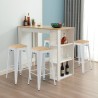 table haute 120x60cm en bois blanc +  4 tabourets style galles Remises
