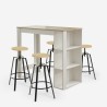 Table haute 120x60cm + 4 tabourets pivotants réglables Redmond Achat