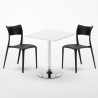 Table Carrée Blanche 70x70 2 Chaises Colorées Bar Café Parisienne Cocktail Achat