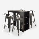 table haute de bar noir + 4 tabourets style et dossier cruzville Réductions