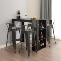 table haute de bar noir + 4 tabourets style et dossier cruzville Offre