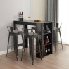 table haute de bar noir + 4 tabourets style et dossier cruzville Offre