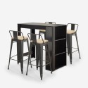 table haute de bar noir + 4 tabourets style et dossier cruzville Catalogue