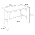 table de bar haute 120x60 blanche + 4 tabourets style navarro 