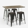 table de bar haute 120x60 blanche + 4 tabourets style Lix navarro Catalogue