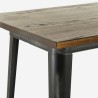 table 120x60 noir vintage + 4 tabourets de bar style Lix fordville Modèle