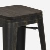 table 120x60 noir vintage + 4 tabourets de bar style Lix fordville Dimensions