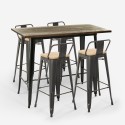 table haute noire 120x60 + 4 tabourets de bar avec dossier wahoo Catalogue