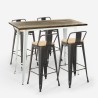 table haute blanche + 4 tabourets de bar style Lix dossier palmyra Réductions