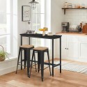 table haute cuisine + 2 tabourets style bois métal noir seymour Offre
