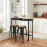 table haute cuisine + 2 tabourets style bois métal noir seymour Offre
