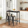 table haute noire + 2 tabourets style avec dossier rexford Offre