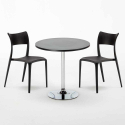Table ronde noire 70x70cm 2 Chaises Colorées bar café Parisienne Cosmopolitan Achat