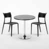 Table ronde noire 70x70cm 2 Chaises Colorées bar café Parisienne Cosmopolitan Achat