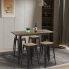 table 120x60 noir vintage + 4 tabourets de bar style fordville Remises