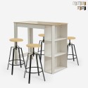 Table haute 120x60cm + 4 tabourets pivotants réglables Redmond Vente
