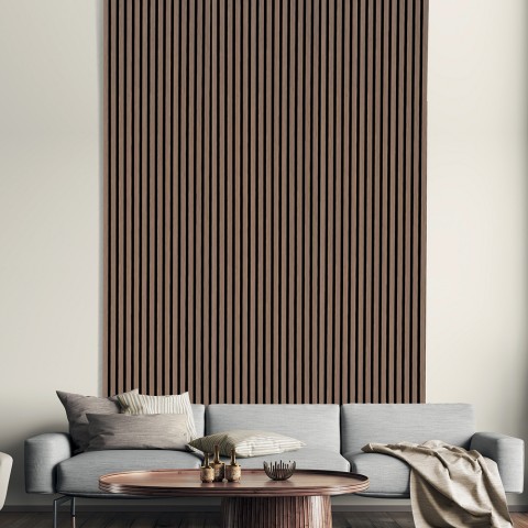 5 x panneau acoustique décoratif 120x57cm mural bois noyer K-N Promotion