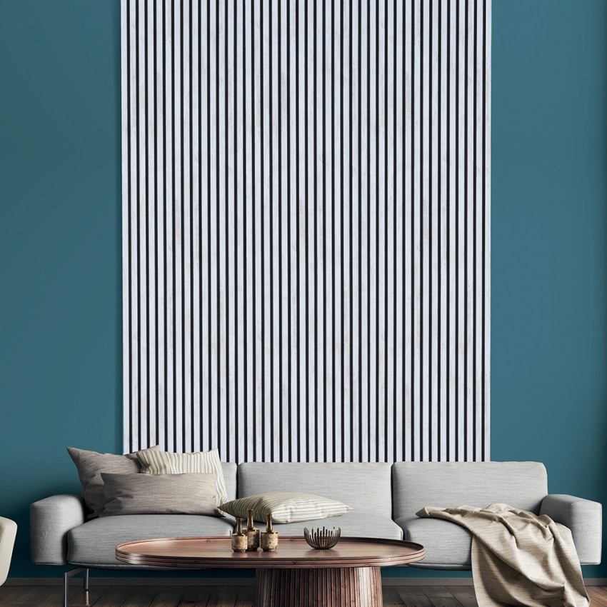 Lot de 5 panneaux décoratifs acoustiques 120x57cm en bois chêne blanc K-RB Promotion Lot de 5 panneaux décoratifs acoustiques 120x57cm en bois chêne blanc K-RB Promotion