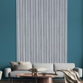Lot de 5 panneaux décoratifs acoustiques 120x57cm en bois chêne blanc K-RB Promotion