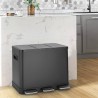 Poubelle cuisine 3 compartiments 24 L tri sélectif à pédale Propre L Remises