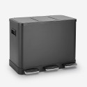 Poubelle cuisine 3 compartiments 24 L tri sélectif à pédale Propre L Choix