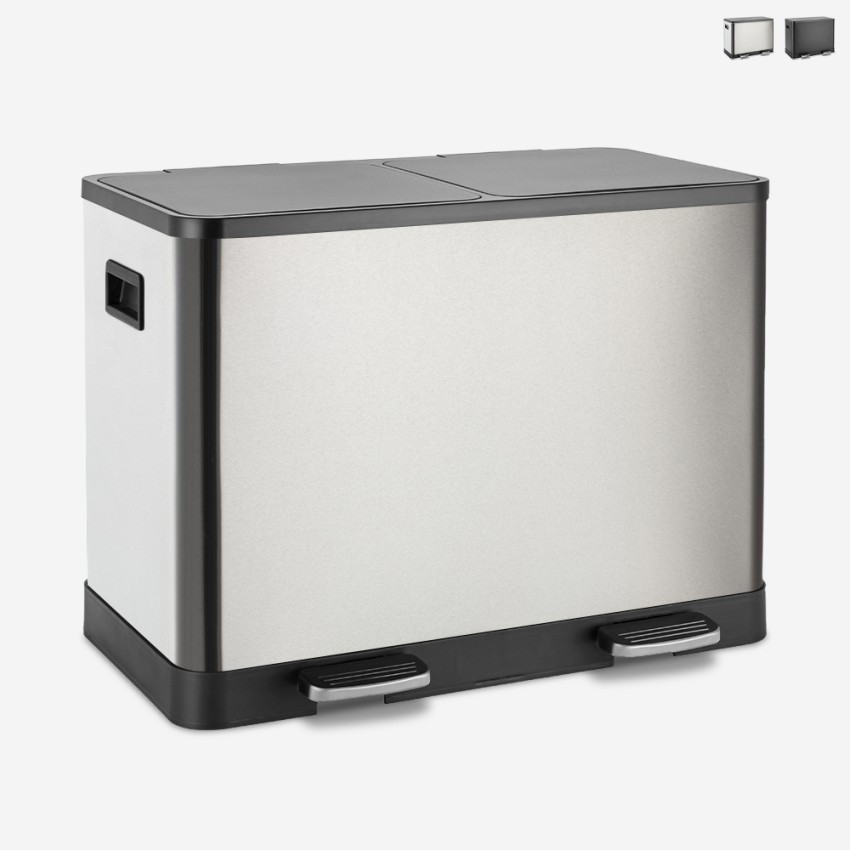 Poubelle de cuisine à pédale 40 litres 2 paniers de Recyclage f Lindo L Vente Poubelle de cuisine à pédale 40 litres 2 paniers de Recyclage f Lindo L Vente