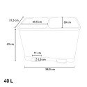 Poubelle de cuisine à pédale 40 litres 2 paniers de Recyclage f Lindo L 