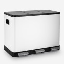 Poubelle de cuisine tri sélectif à pédale 42 L 3 compartiments Propre XL Choix