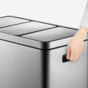 Poubelle de Recyclage 45 L en acier inoxydable 63x33x46 Vasio Dimensions