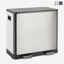 Poubelle de cuisine 60 Litres pour Recyclage 2 paniers à pédale Lindo XL Promotion
