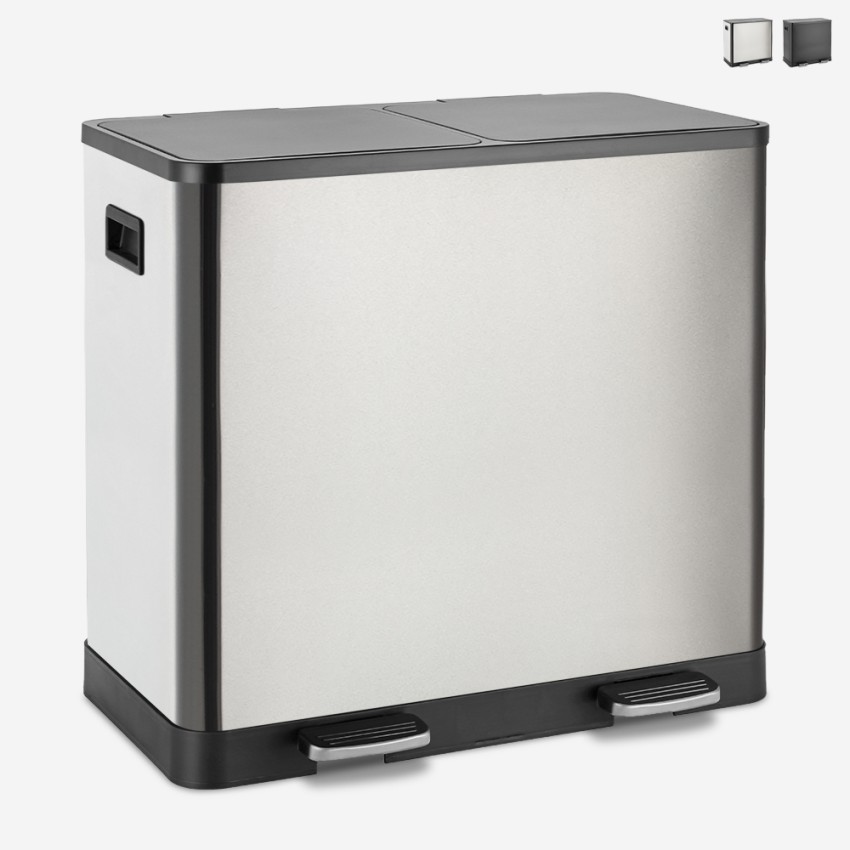 Poubelle de cuisine 60 Litres pour Recyclage 2 paniers à pédale Lindo XL Promotion Poubelle de cuisine 60 Litres pour Recyclage 2 paniers à pédale Lindo XL Promotion
