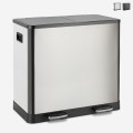 Poubelle de cuisine 60 Litres pour Recyclage 2 paniers à pédale Lindo XL Promotion