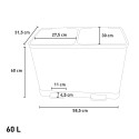 Poubelle de cuisine 60 Litres pour Recyclage 2 paniers à pédale Lindo XL 