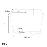 Poubelle de cuisine 60 Litres pour Recyclage 2 paniers à pédale Lindo XL 