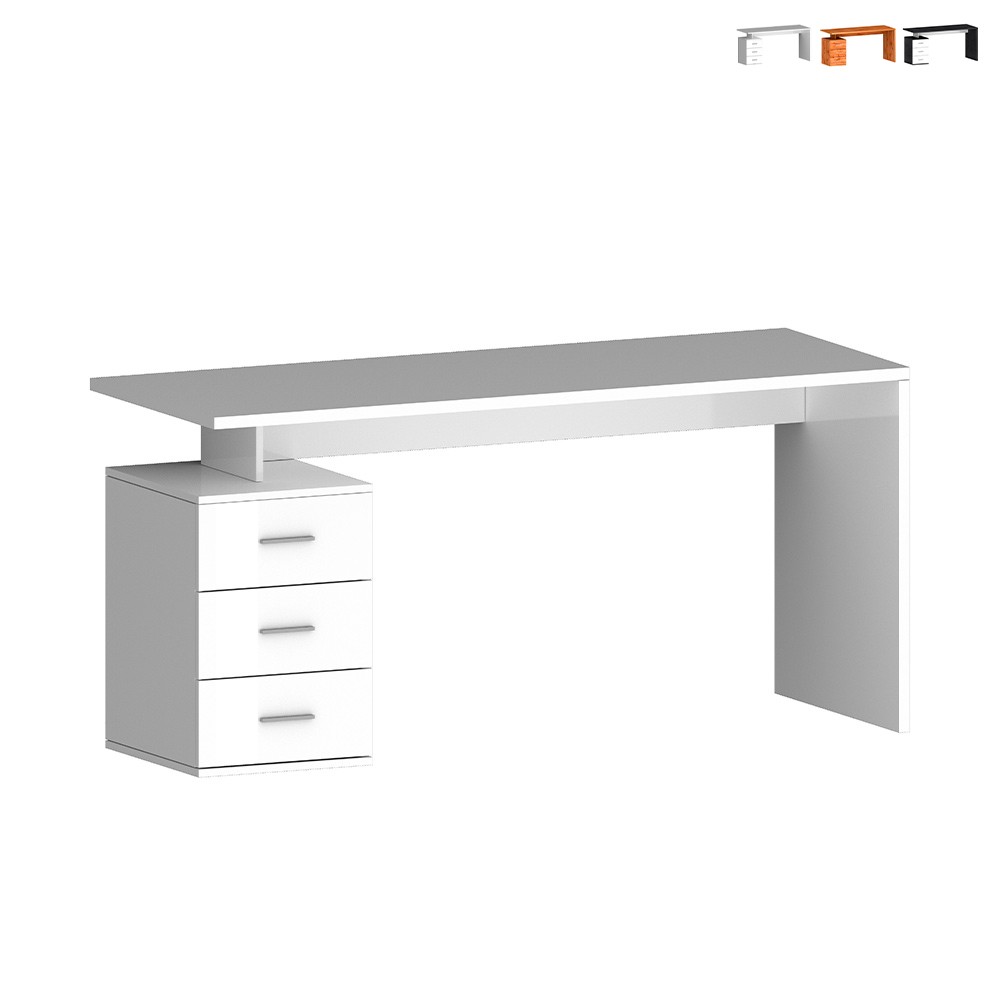 Bureau moderne 3 tiroirs 160x60x75cm New Selina Basic