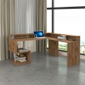 Bureau d'angle moderne pour maison et bureau avec rehausse Esse 2 A Plus Réductions