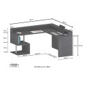 Bureau d'angle moderne pour maison et bureau avec rehausse Esse 2 A Plus 