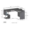 Bureau d'angle moderne pour maison et bureau avec rehausse Esse 2 A Plus 