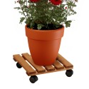 Chariot de plantes et fleurs à roulettes 30x30cm en bois Videl QS Vente