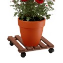 Chariot de plantes et fleurs à roulettes en bois 35x35cm Videl QM Vente