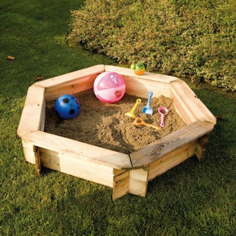 Bac à sable en bois pour enfants jardin extérieur 180x26cm Tuttifrutti Promotion