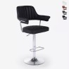 Tabouret de bar cuisine simili cuir accoudoirs réglables piètement chromé Tampa Offre